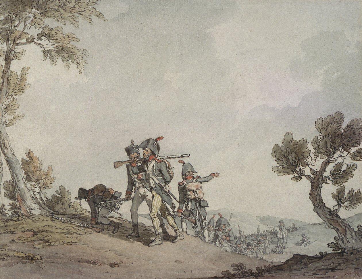 Franske soldater på mars av John Augustus Atkinson