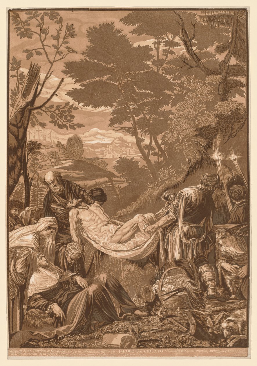 Venetiansk sett: Entombment of Christ, 1739-43. av John Baptist Jackson
