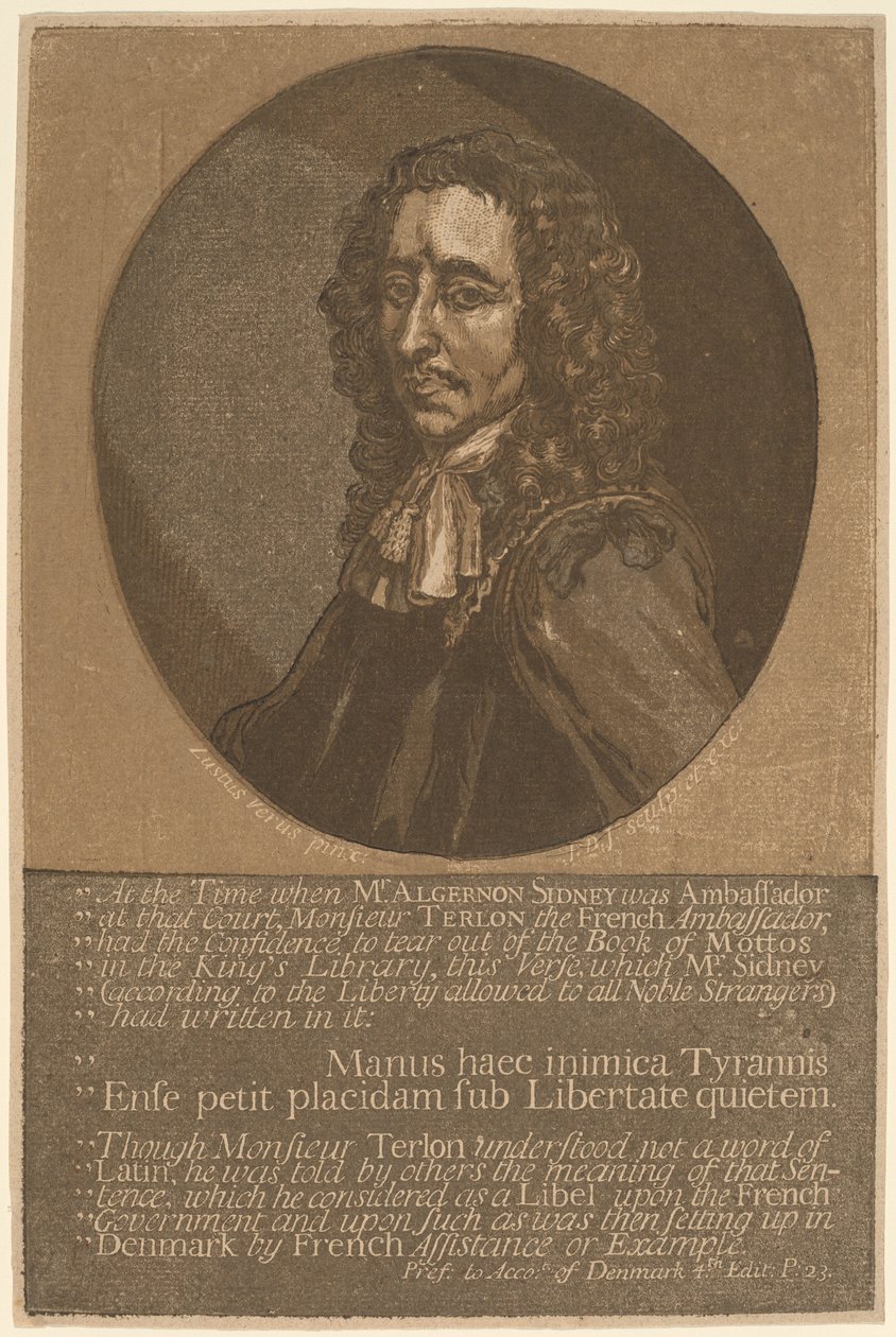 Algernon Sidney av John Baptist Jackson, after Justus van Verus