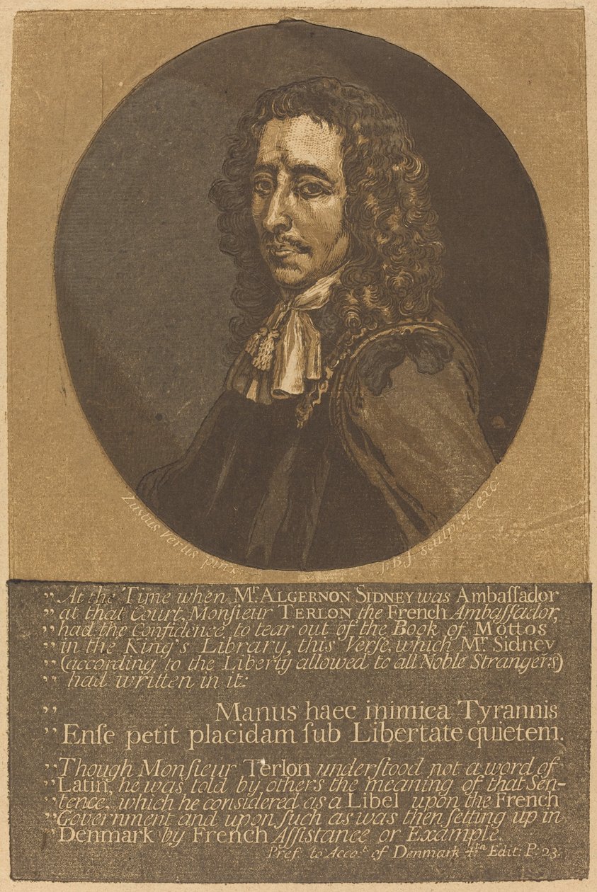 Algernon Sidney av John Baptist Jackson after Justus van Verus