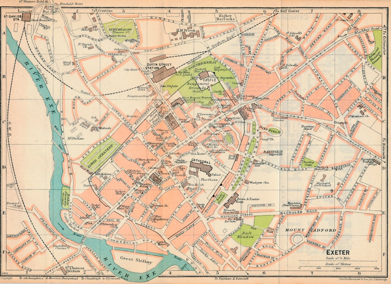 Exeter, 1900-tallet av John Bartholomew
