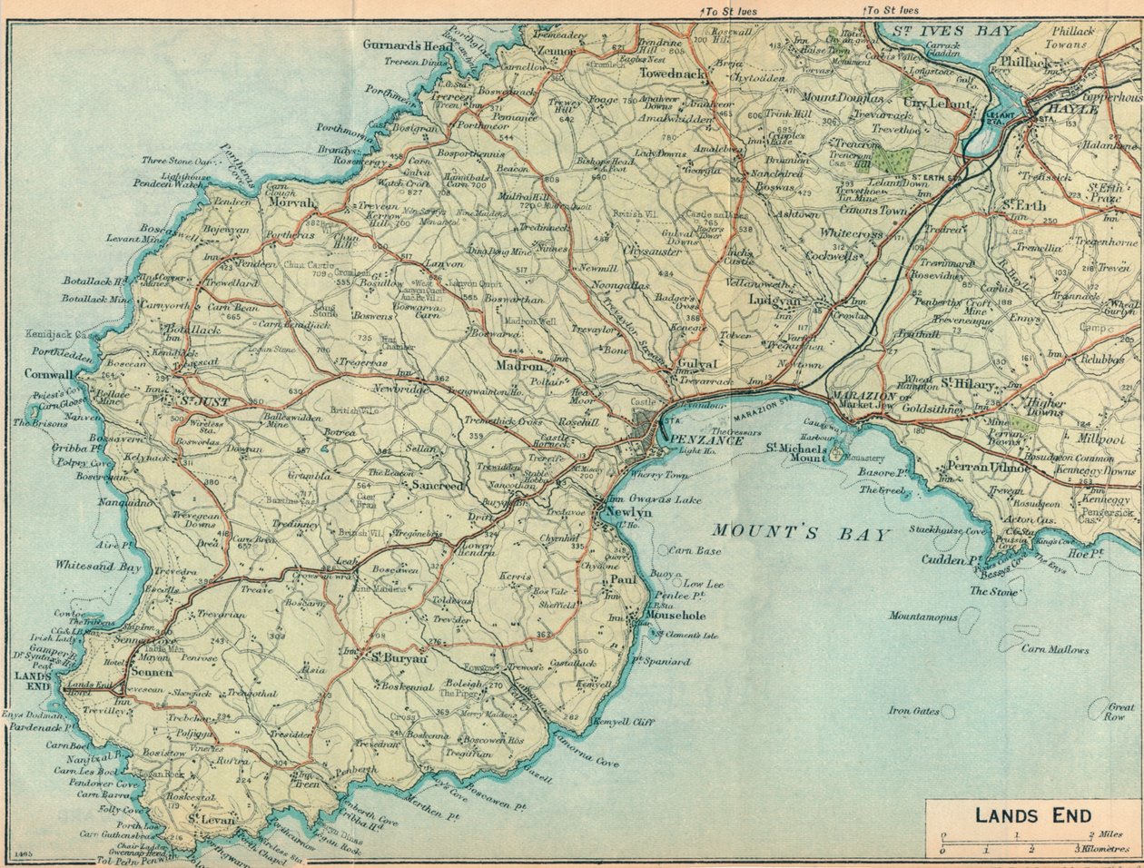 Lands End, c20th Century av John Bartholomew