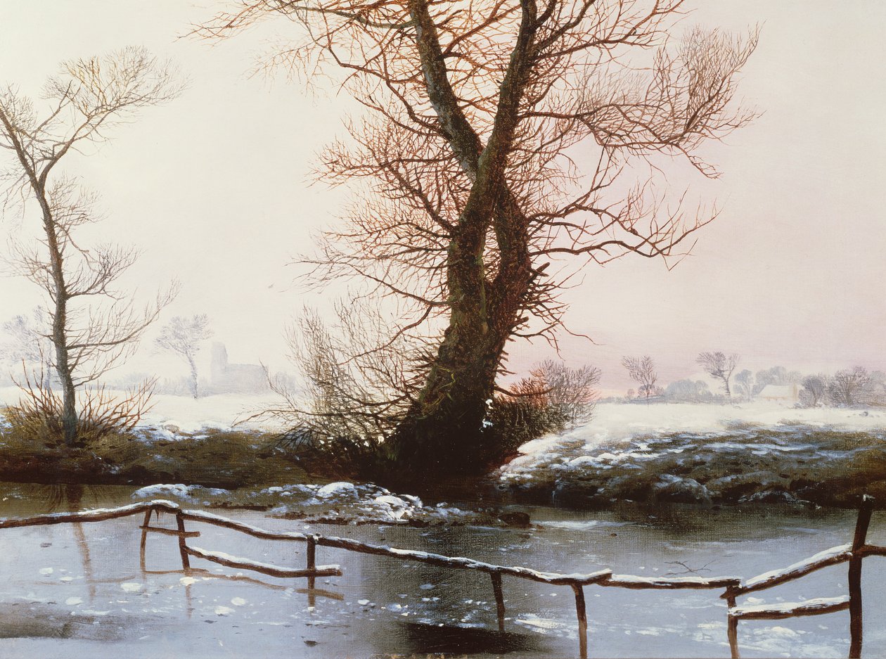 The Frozen Pool, 1873 (olje) av John Berney Ladbrooke
