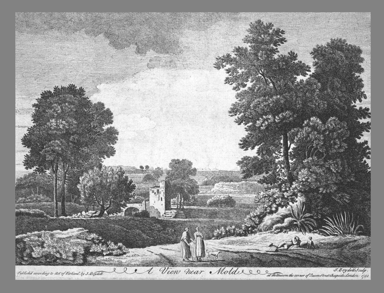 En utsikt nær Mold, c1752 av John Boydell