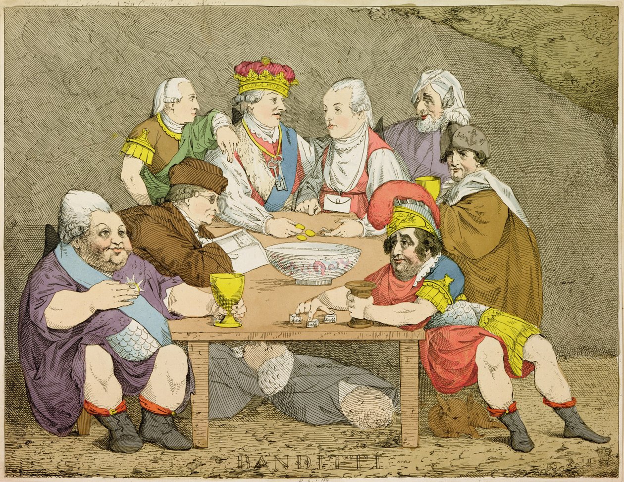 Banditti, 1783 (håndfarget gravering) av John Boyne