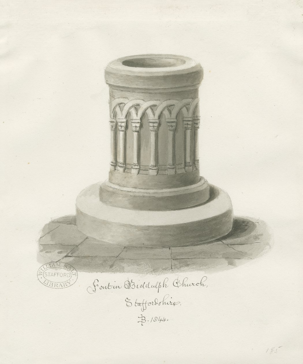 Font hos Biddulph av John Buckler
