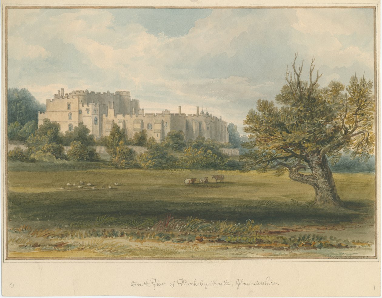 Gloucestershire - Berkeley Castle av John Buckler