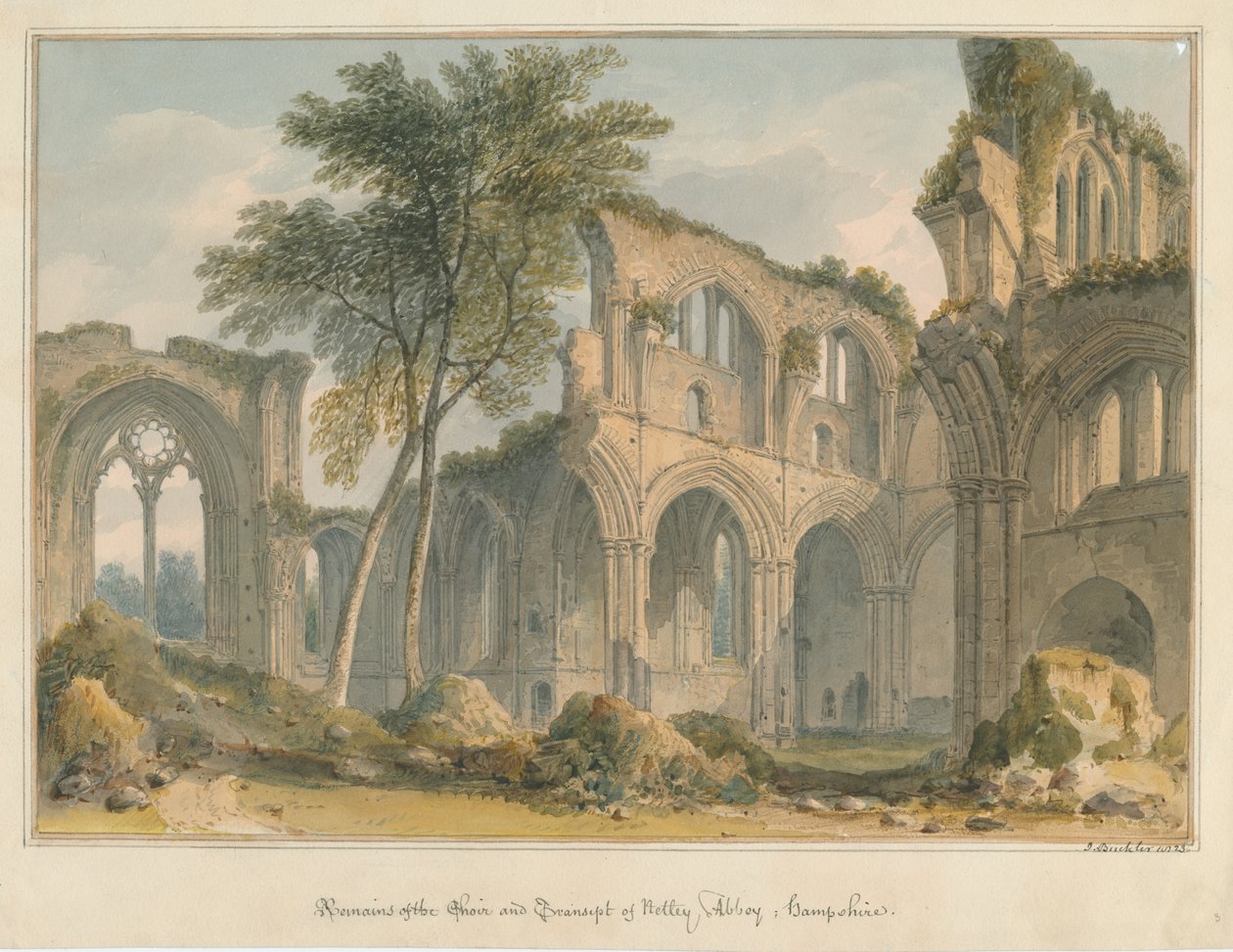 Hampshire - Netley Abbey - Remains, 1823 av John Buckler
