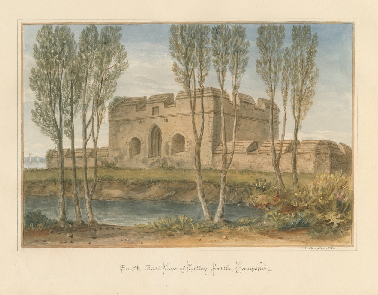 Hampshire - Netley Castle, 1828 av John Buckler