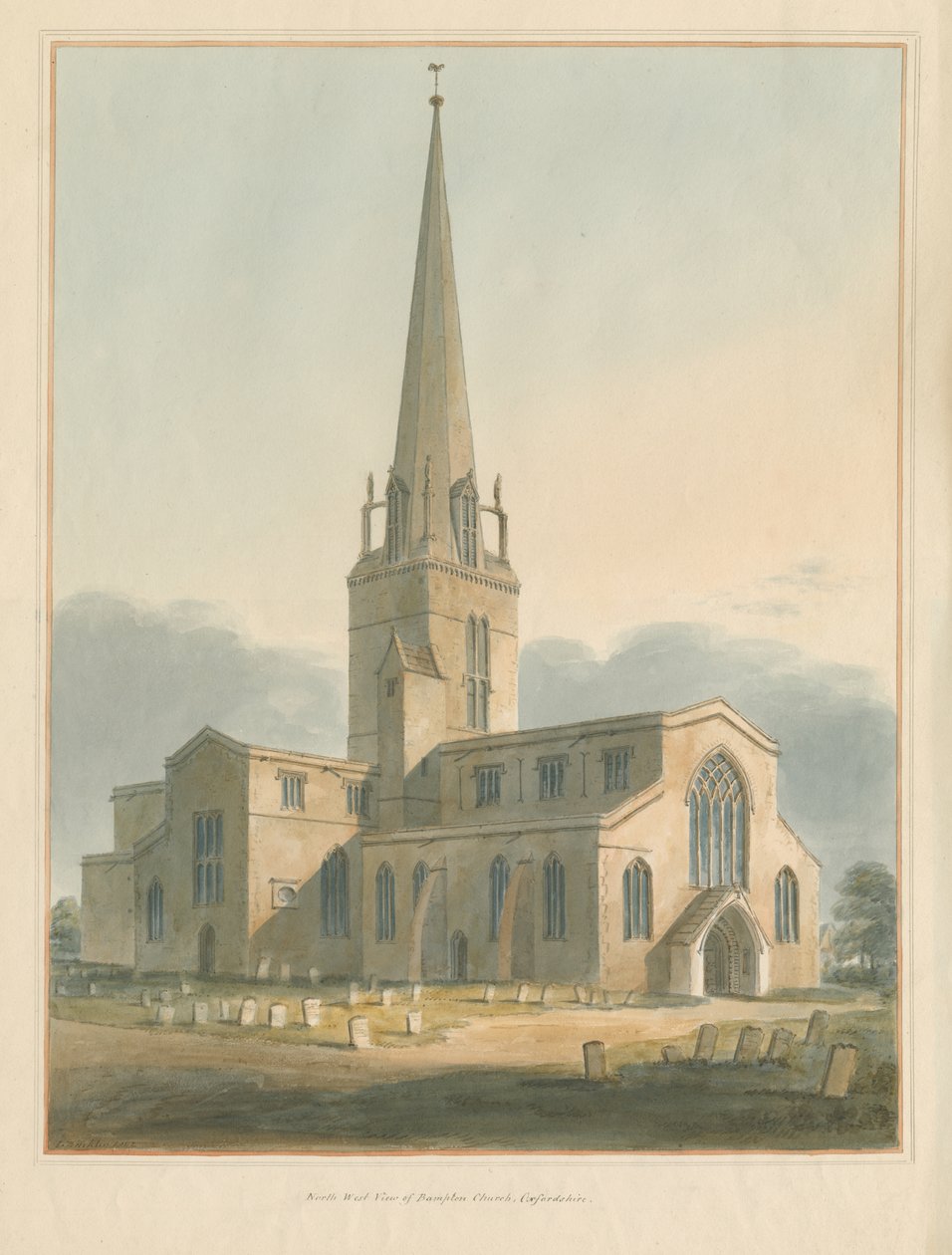 Oxfordshire - Bampton Church, 1802 av John Buckler