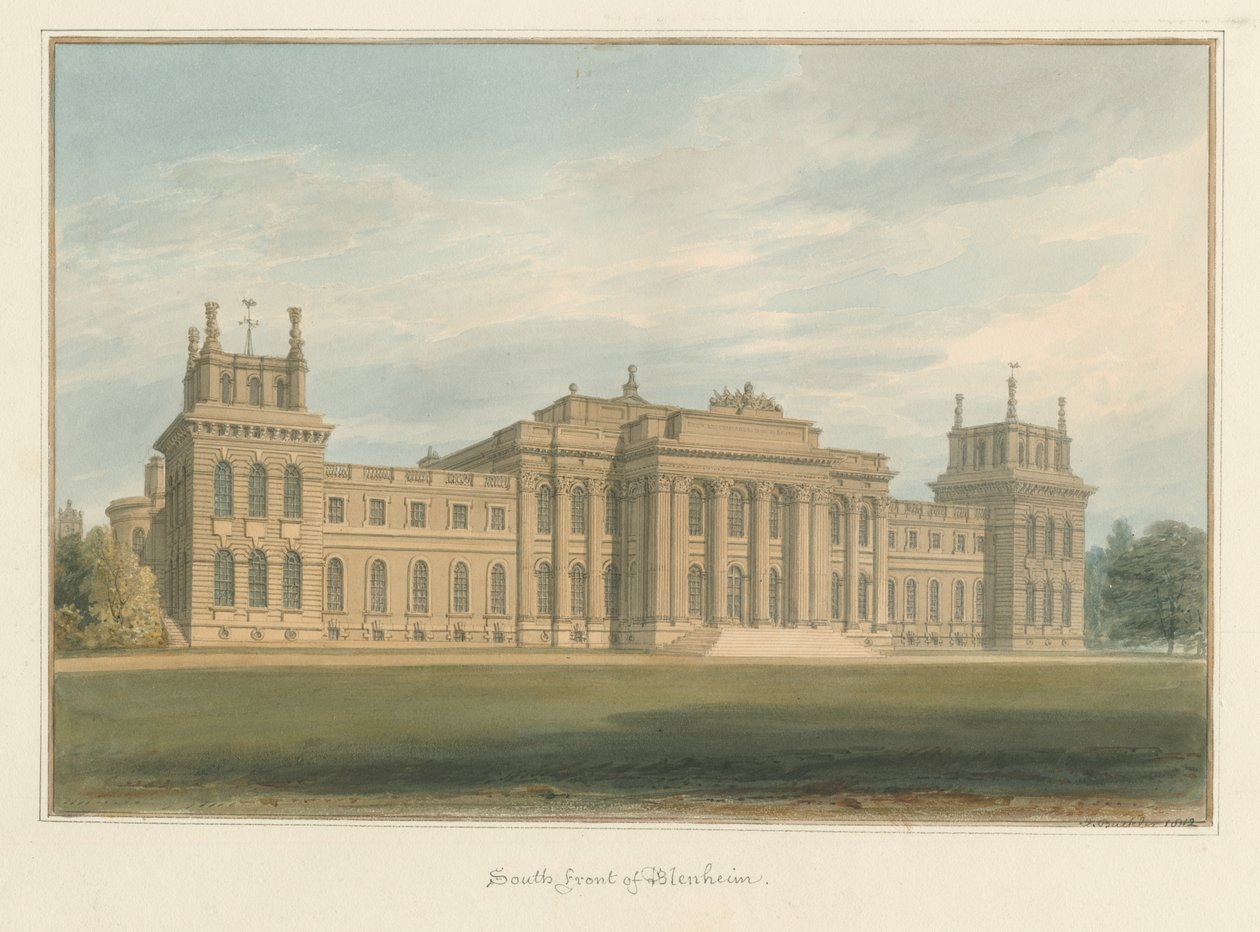 Oxfordshire - Blenheim [Palace], 1812 av John Buckler