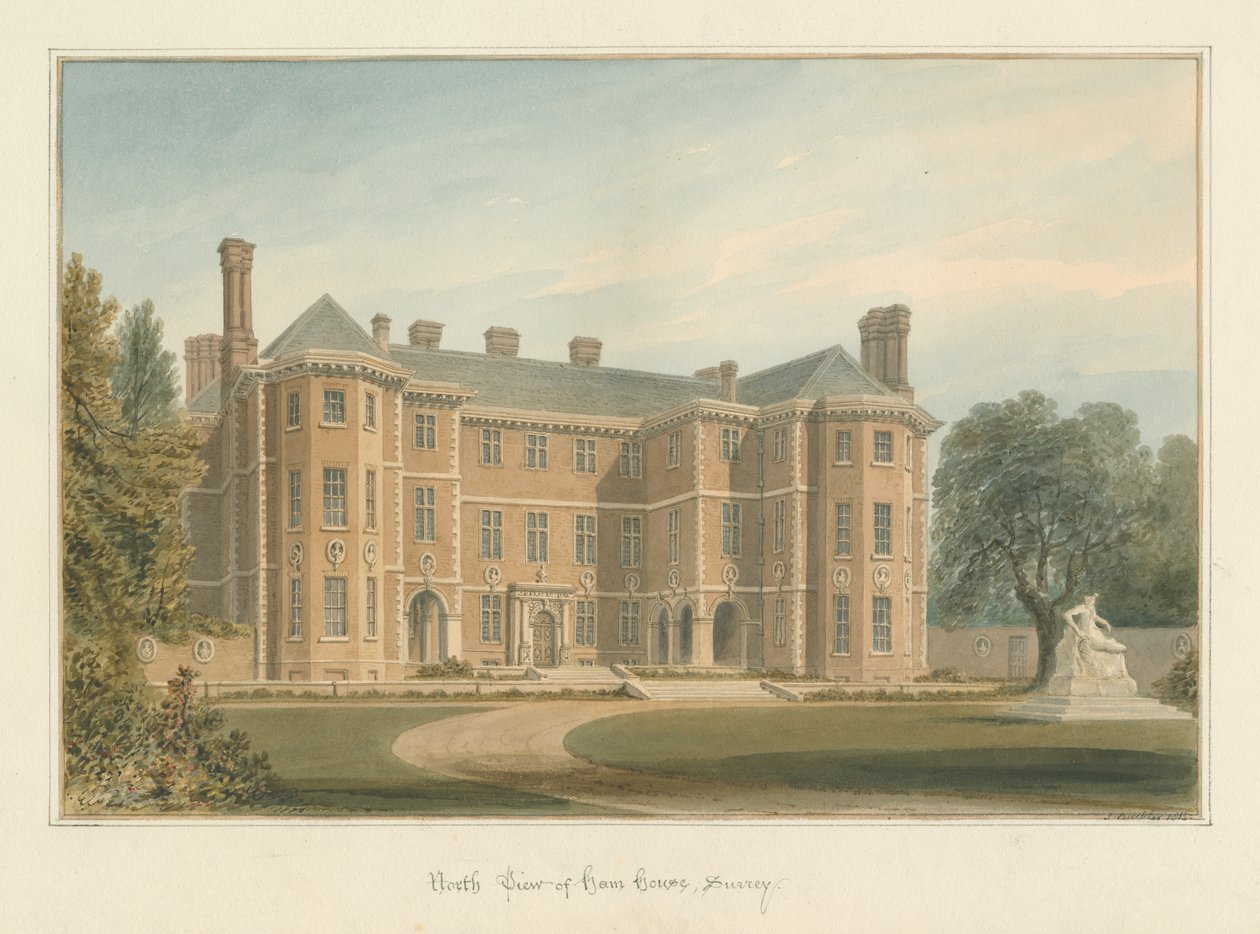 Surrey - Ham House, 1815 av John Buckler