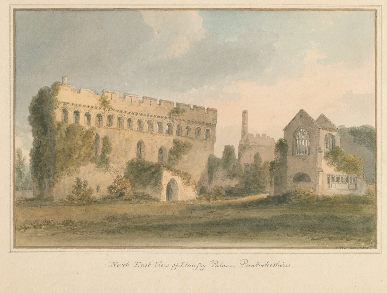 Wales - Pembrokeshire - Llanfey Palace, 1815 av John Buckler