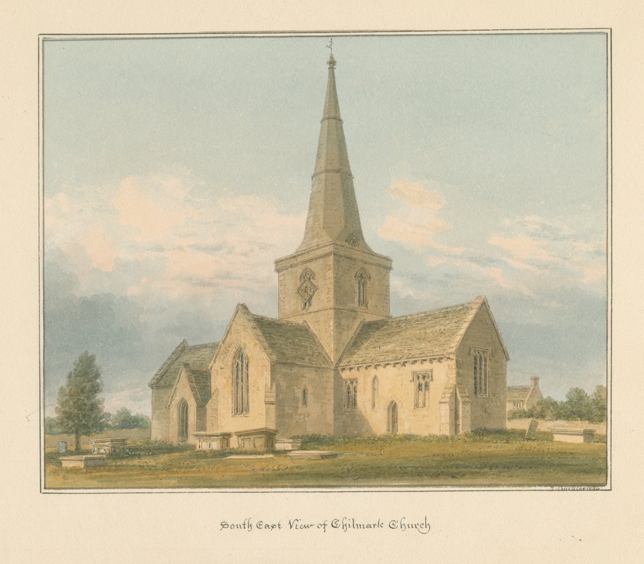 Wiltshire - Chilmark Church, 1814 av John Buckler