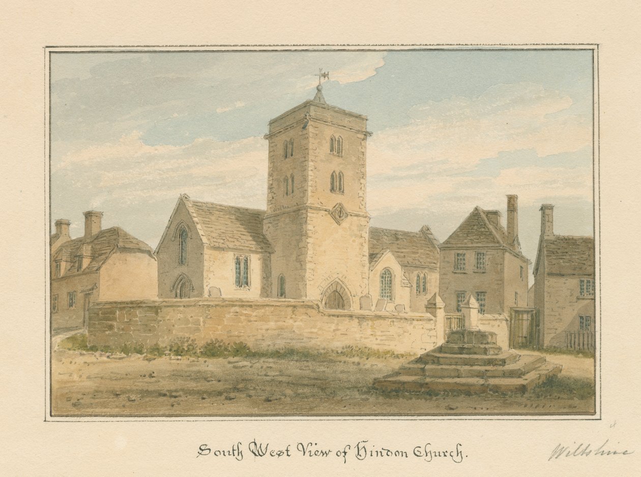 Wiltshire - Hindon Church, 1804 av John Buckler