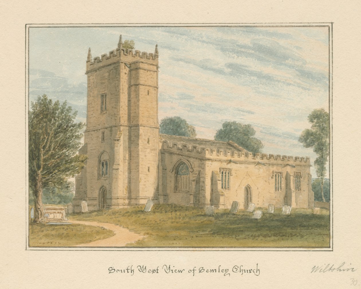 Wiltshire - Semley kirke, 1817 av John Buckler