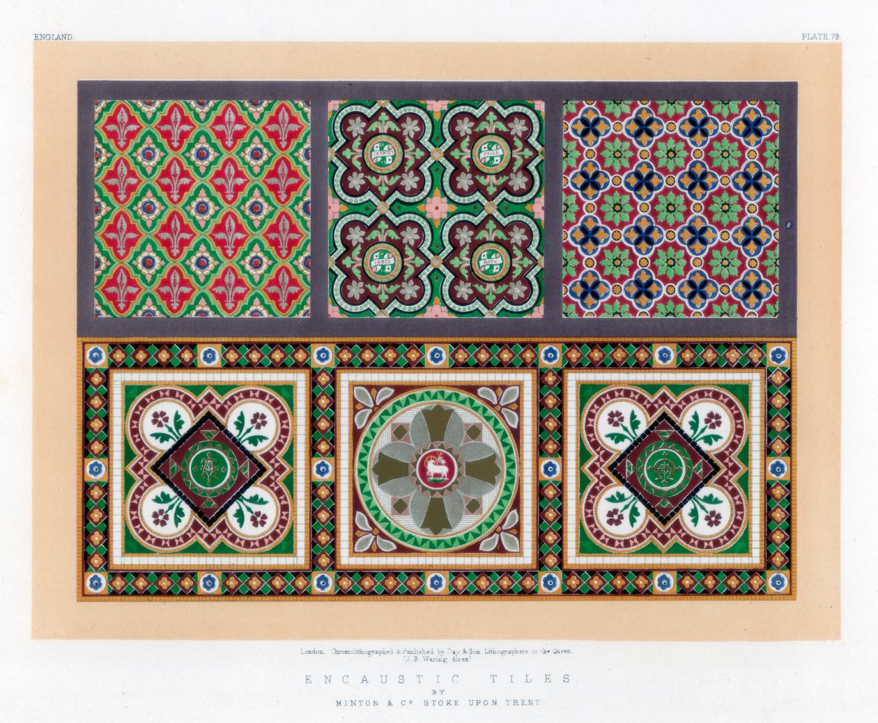 Enkaustiske fliser, 1800-tallet. av John Burley Waring