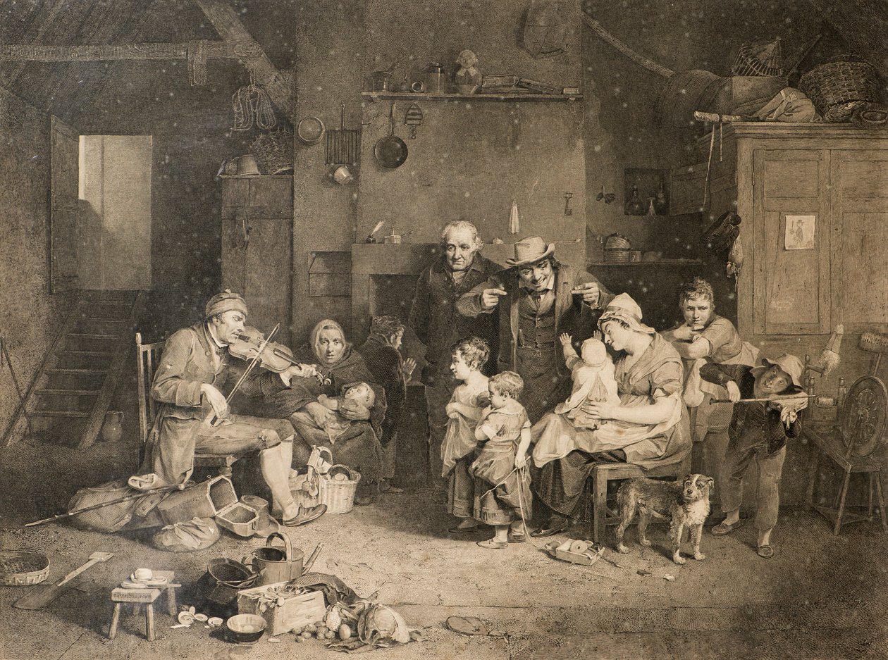 The Blind Fiddler (etter Sir David Wilkie) av John Burnet
