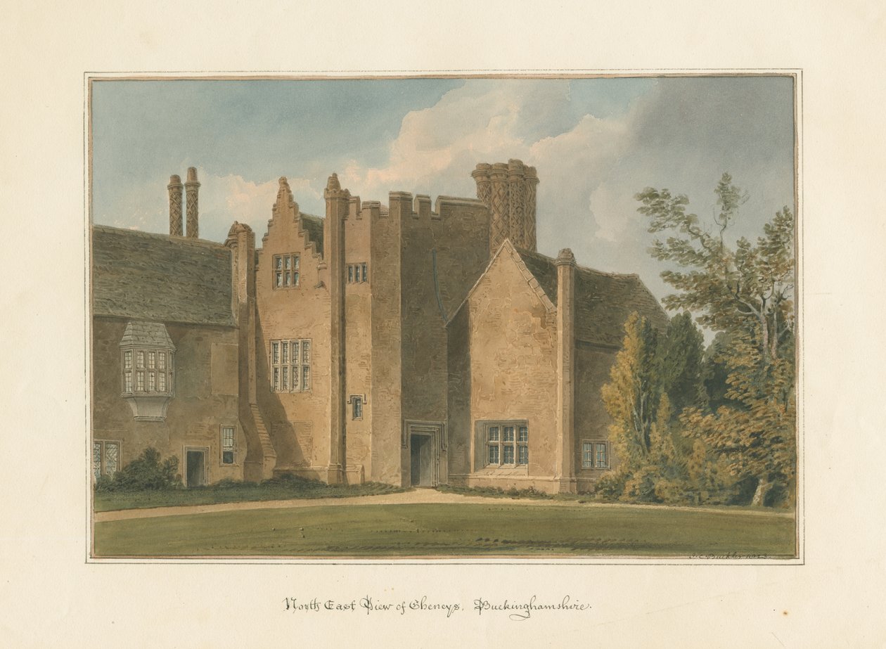 Buckinghamshire - Chenies Hall, 1823 av John Chessell Buckler