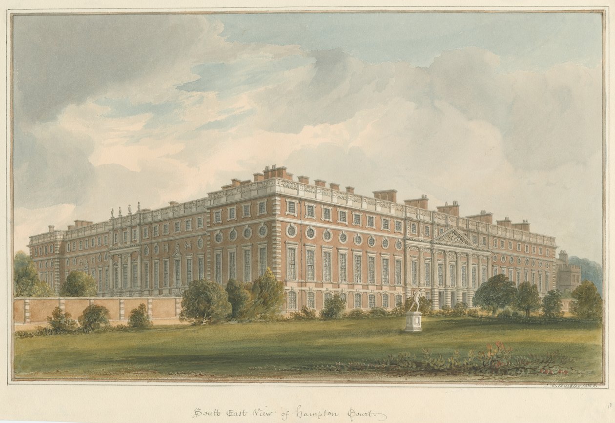 Middlesex - Hampton Court, 1826 av John Chessell Buckler