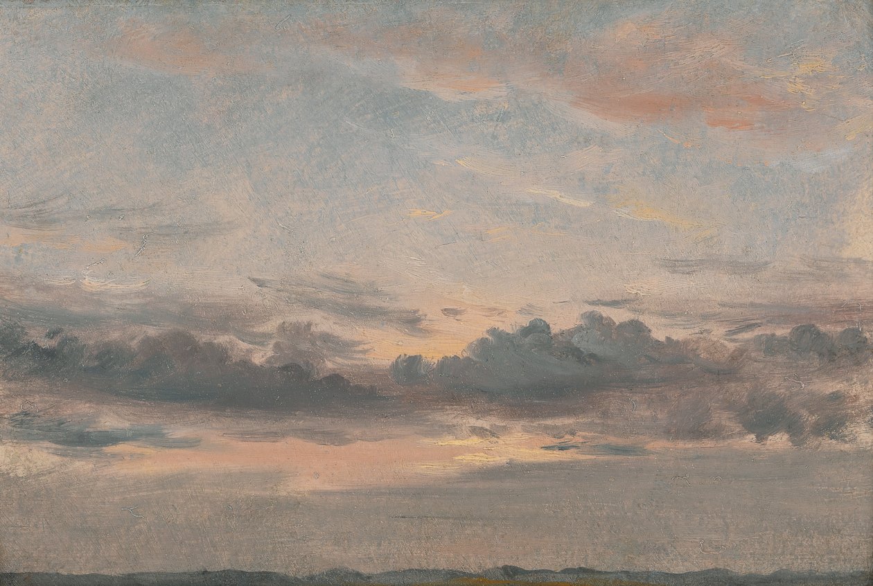 En skystudie, solnedgang, ca. 1821. av John Constable