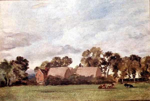A Suffolk Landscape (olje på lerret) av John Constable
