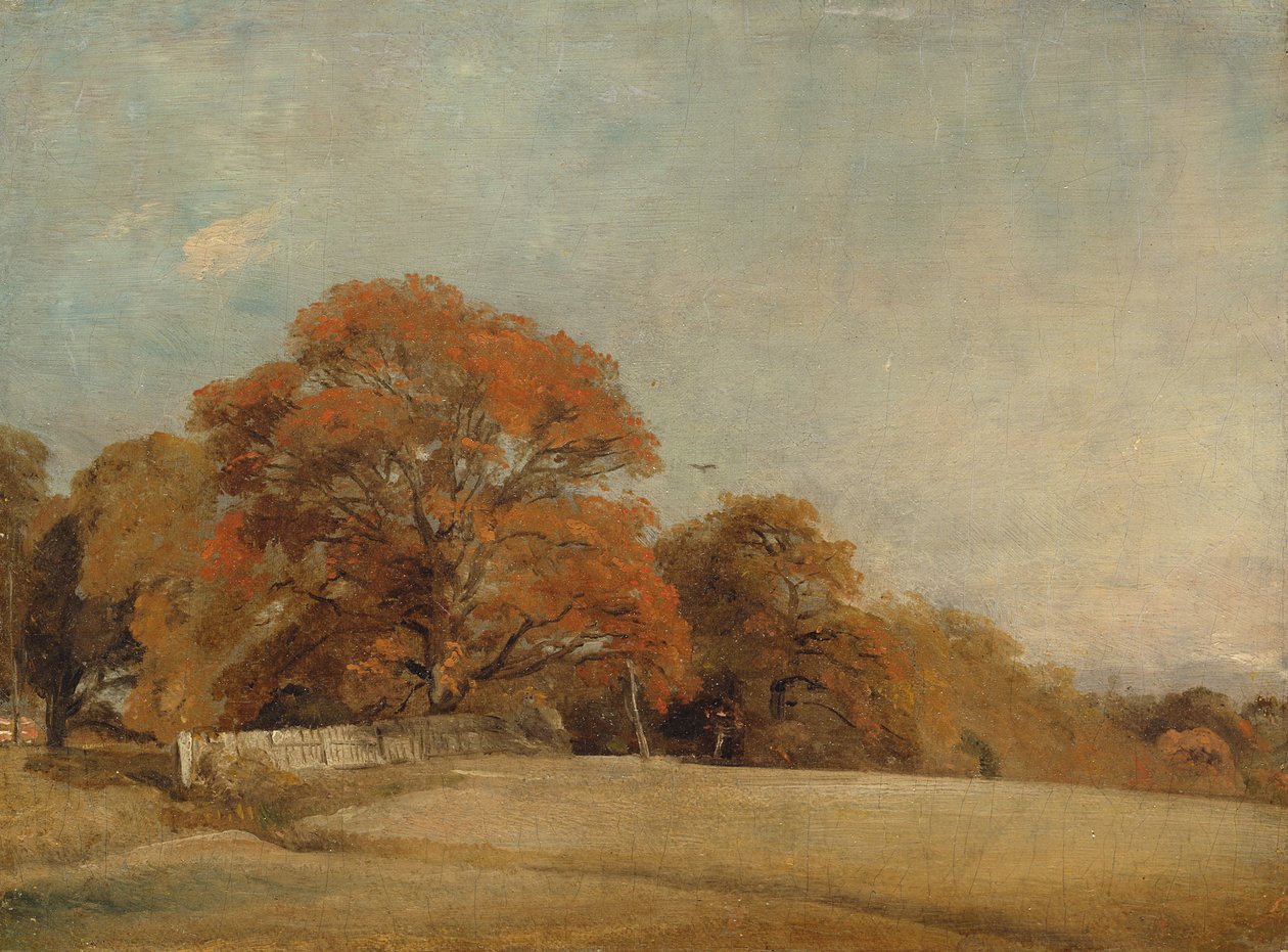 Et høstlandskap på Østre Bergholt, c.1805-08 av John Constable