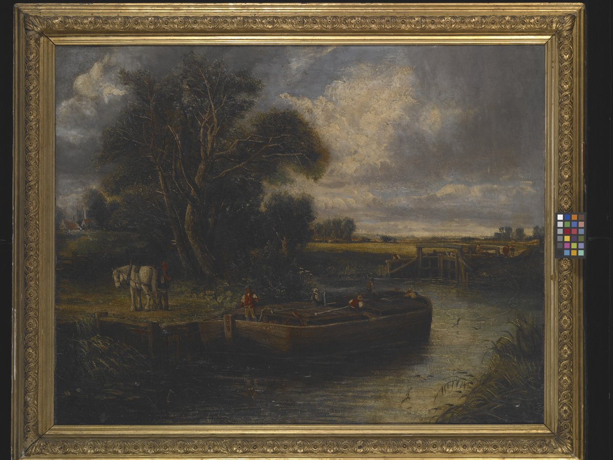 Barge On The Canal (olje på lerret) av John Constable