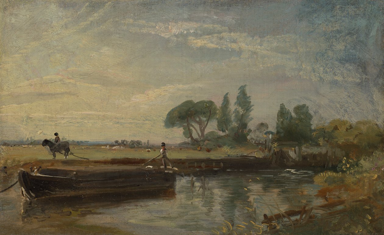 Lekter under Flatford Lock av John Constable