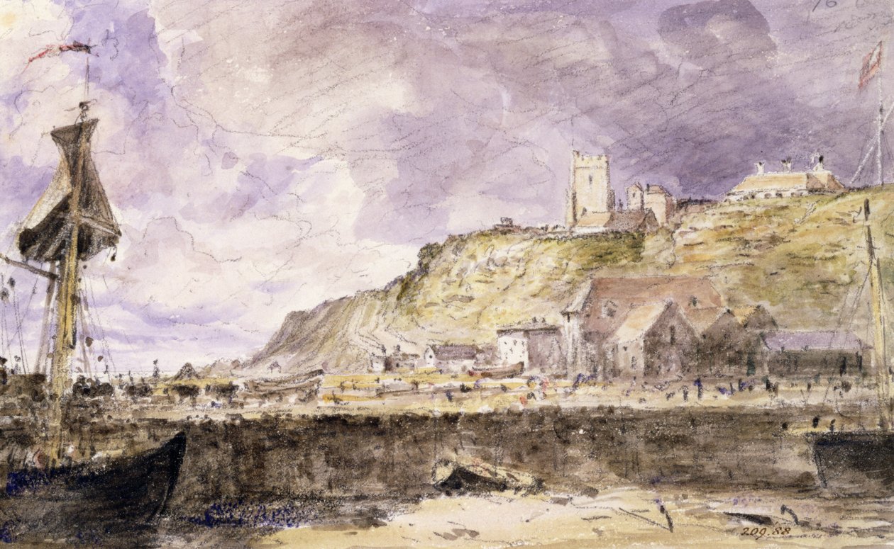 Folkestone havn, 1833 (wc) av John Constable