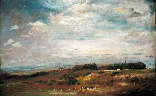 Hampstead Heath with Bathers (olje på lerret) av John Constable