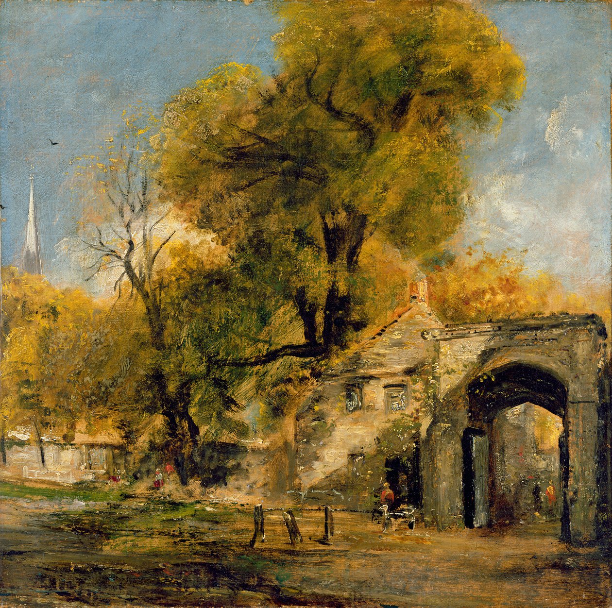 Harnham Gate, Salisbury, ca. 1820-21 (olje på lerret) av John Constable