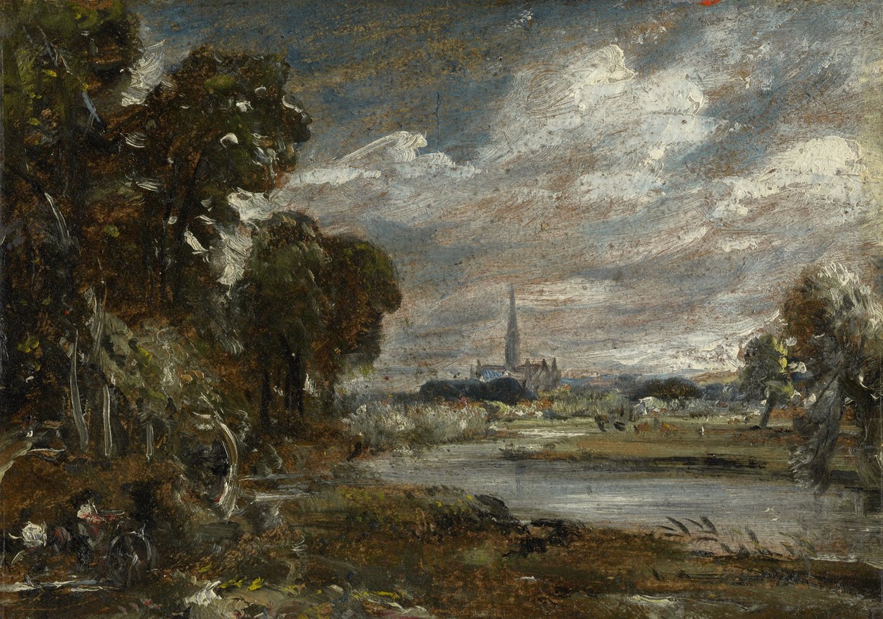 Salisbury katedral fra elven Nadder, ca. 1829 av John Constable