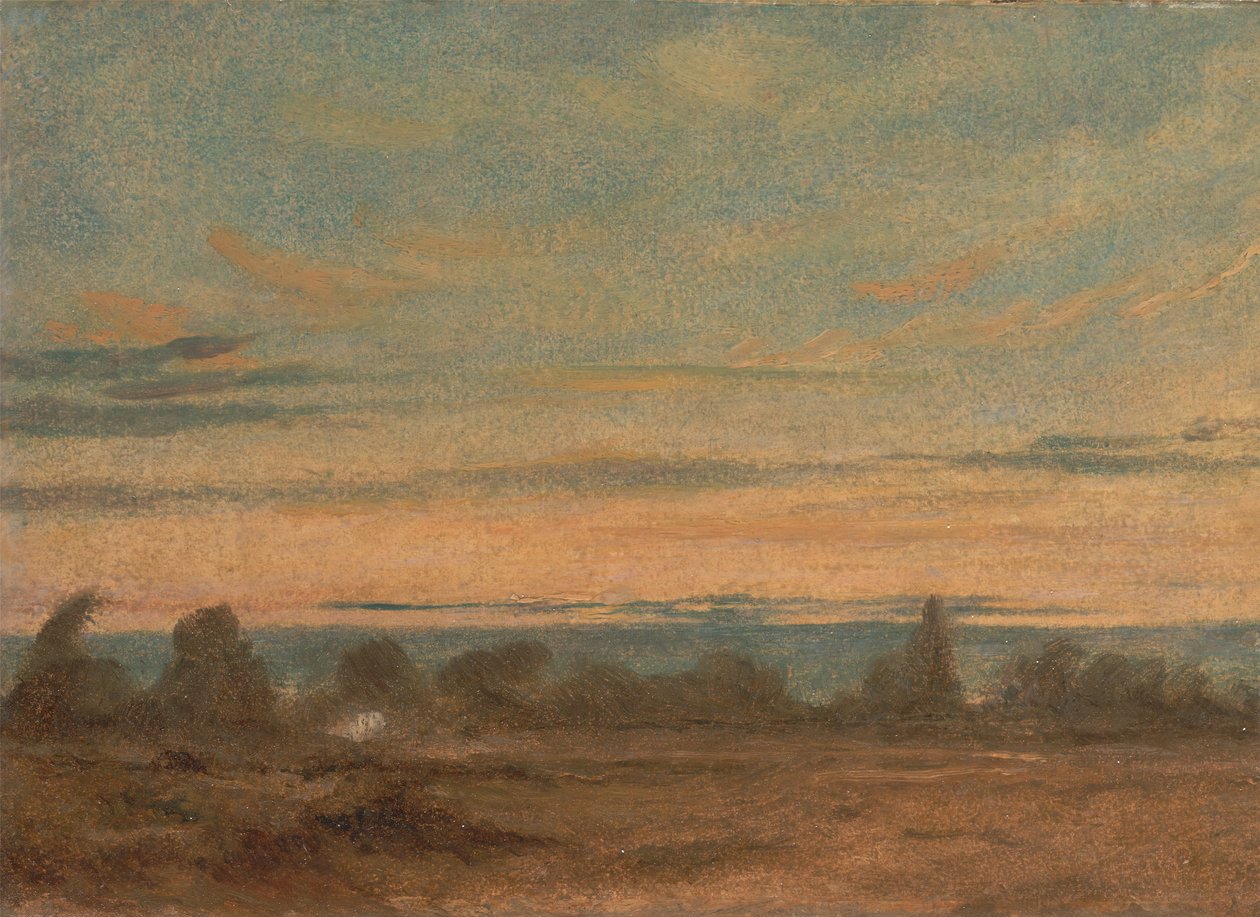 Sommer - Kveldslandskap, ca. 1825. av John Constable