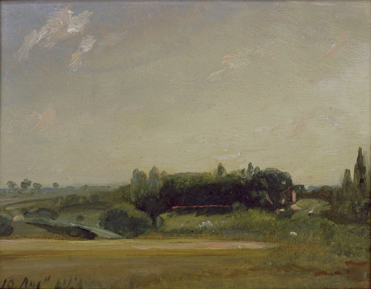 Utsikt mot prestegården, Østre Bergholt av John Constable