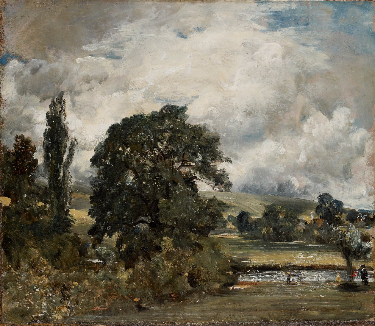 Water Meadows nær Salisbury, 1820-1829 av John Constable