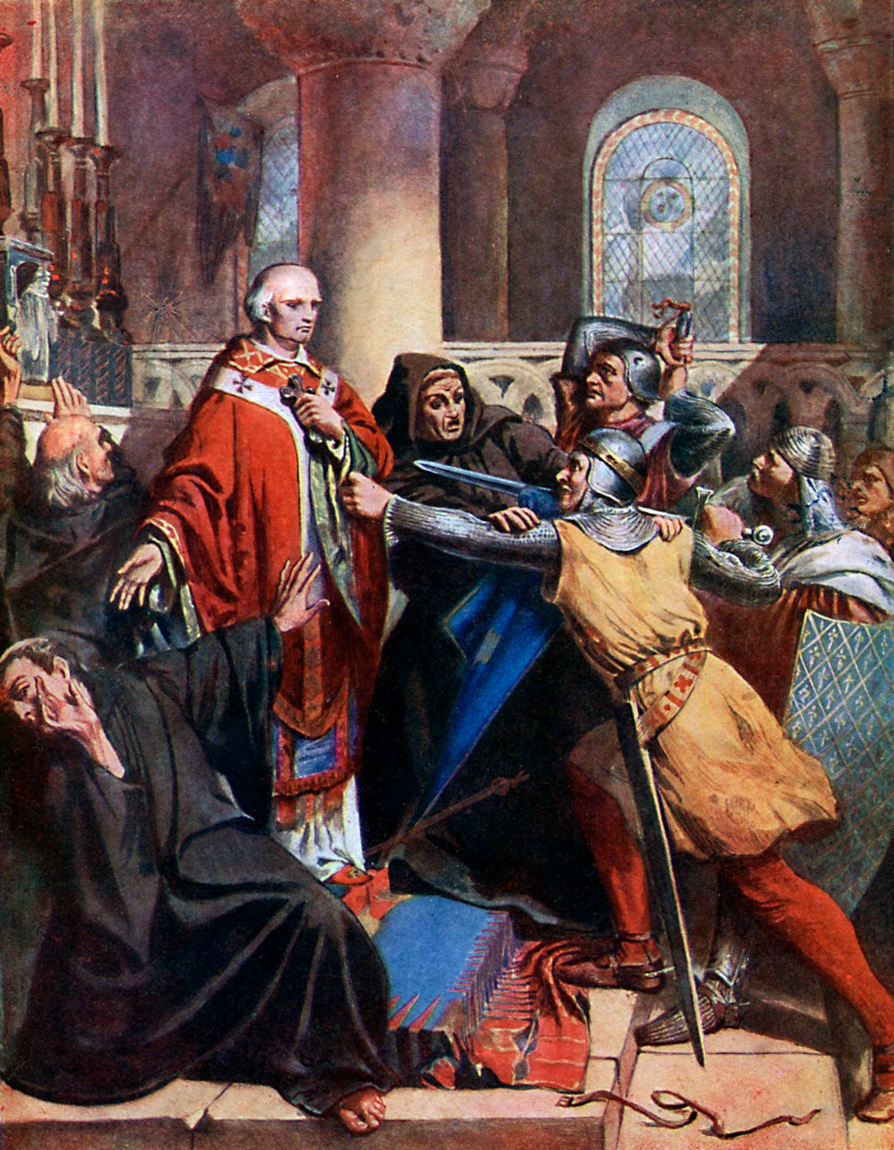 Beckets død, 1170, 1800-tallet. av John Cross