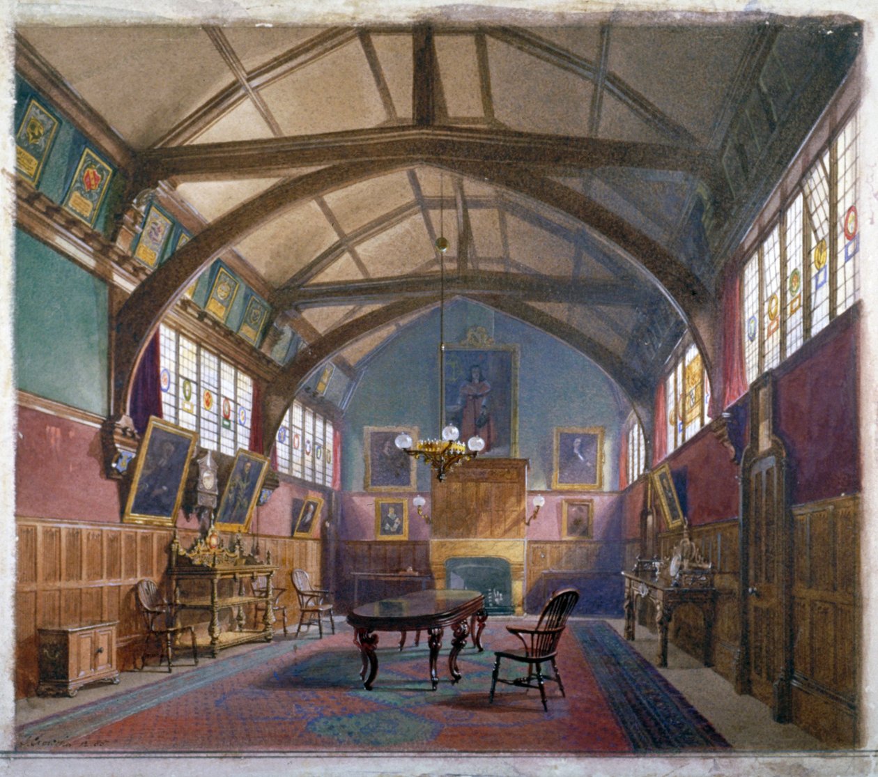 Interiør av Barnard's Inn, London, 1885. av John Crowther