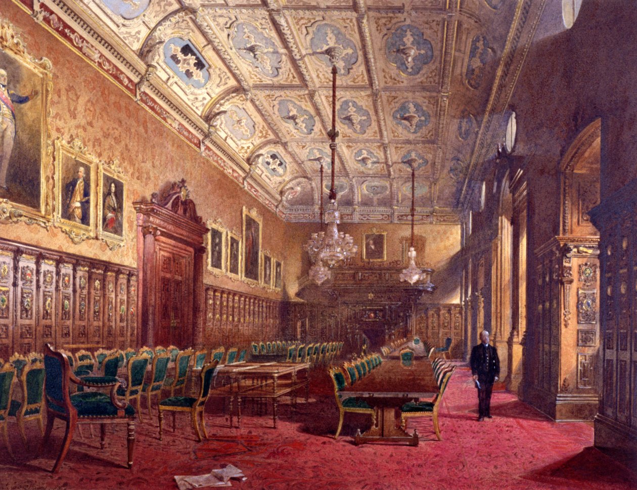 Interiør i Ironmongers Hall, London, 1888 av John Crowther