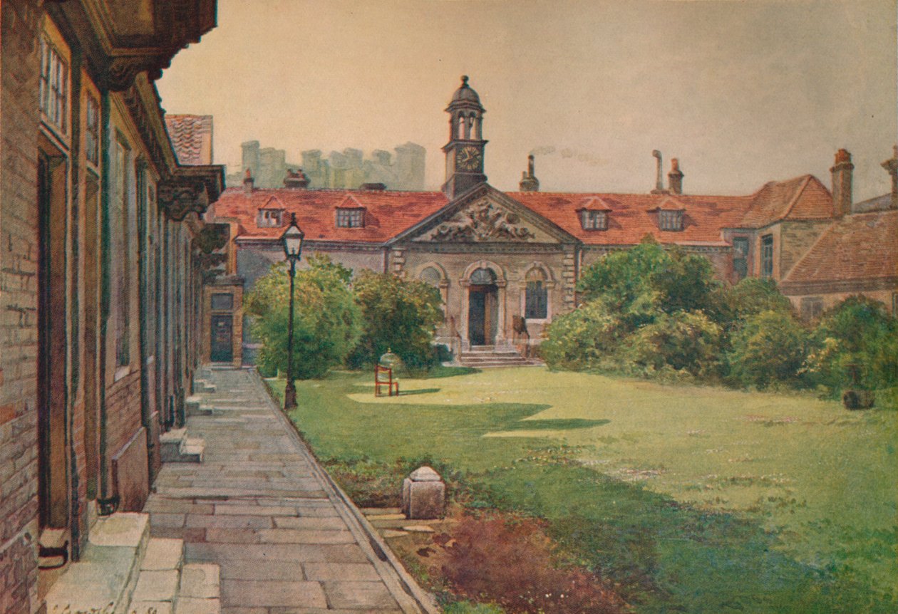 Lady DAcres Almshouses, hagefront, c1880 1926 av John Crowther