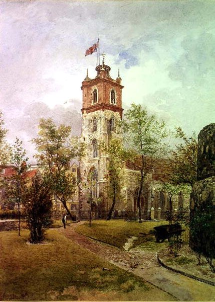 Sørvest-utsikt St. Giles, Cripplegate av John Crowther