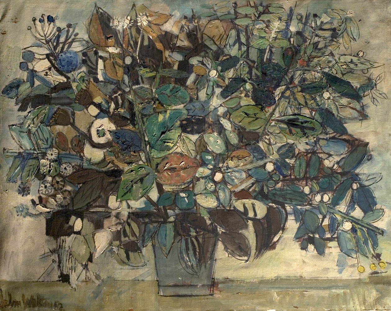 Blomsterstudie, høst, 1952 av John Dawson Watson