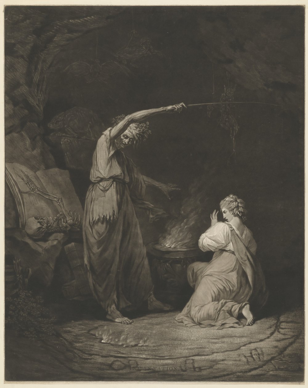 Besvergelse av John Dixon after John Hamilton Mortimer