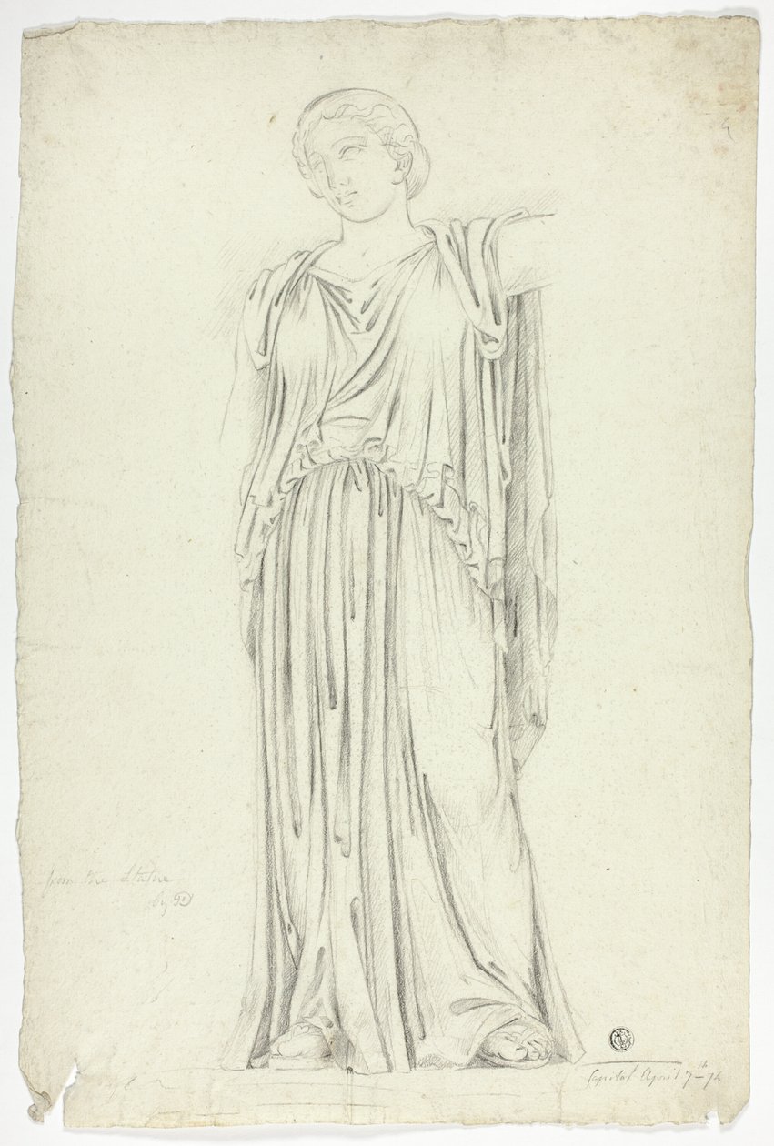 Antik statue av drapert stående kvinne av John Downman