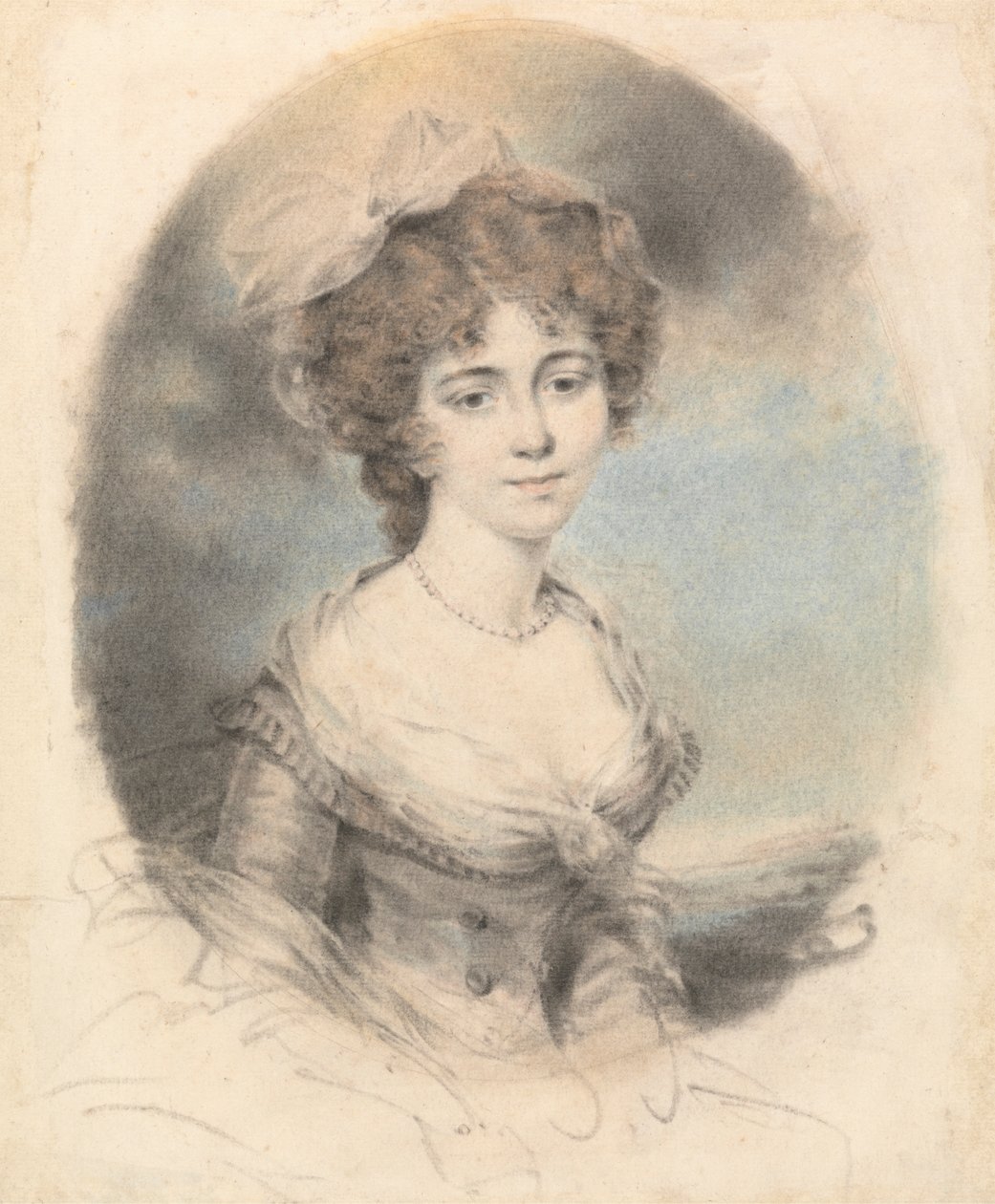 Portrett av en dame, vendt foran av John Downman