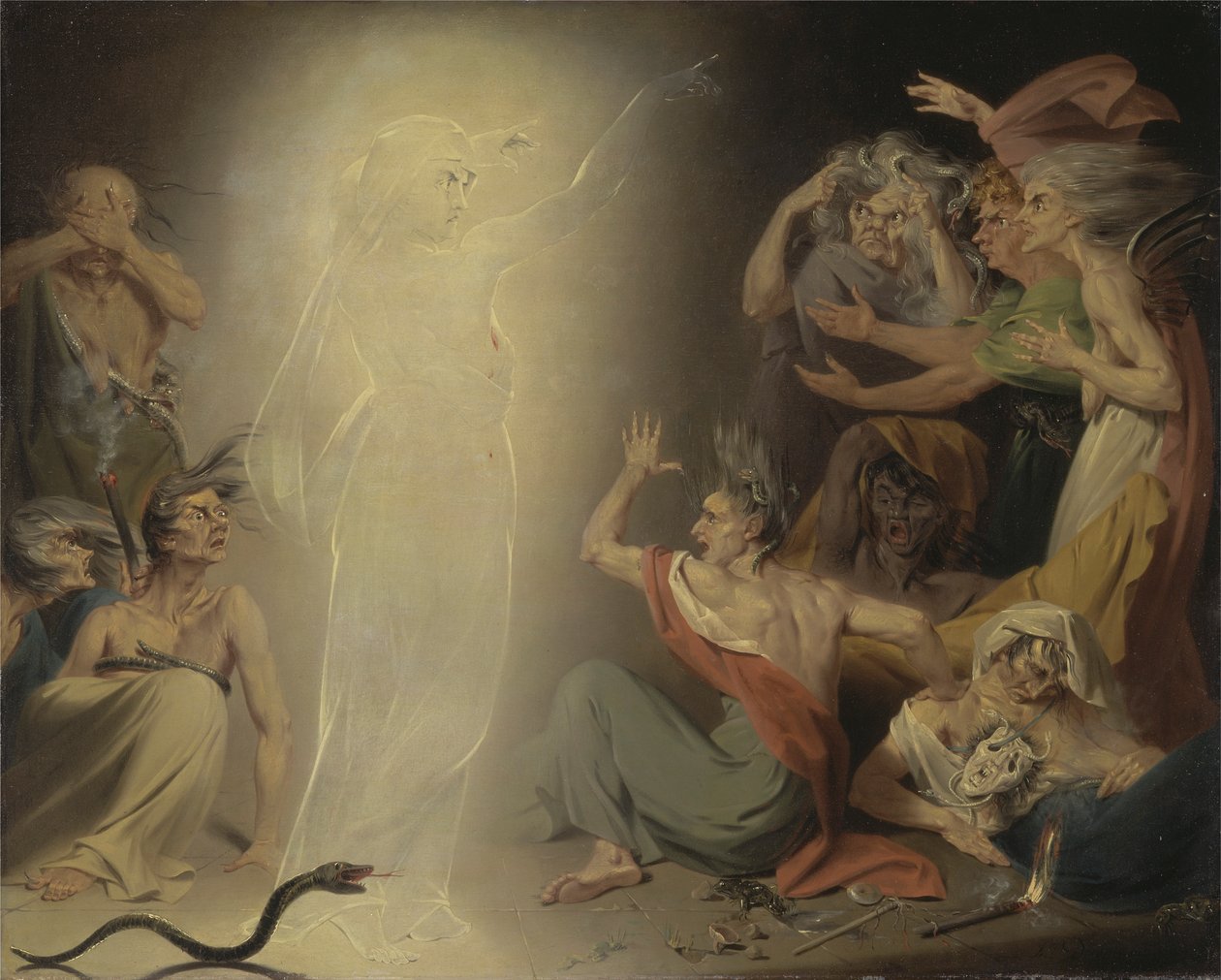 The Ghost of Clytemnestra Awakening the Furies av John Downman