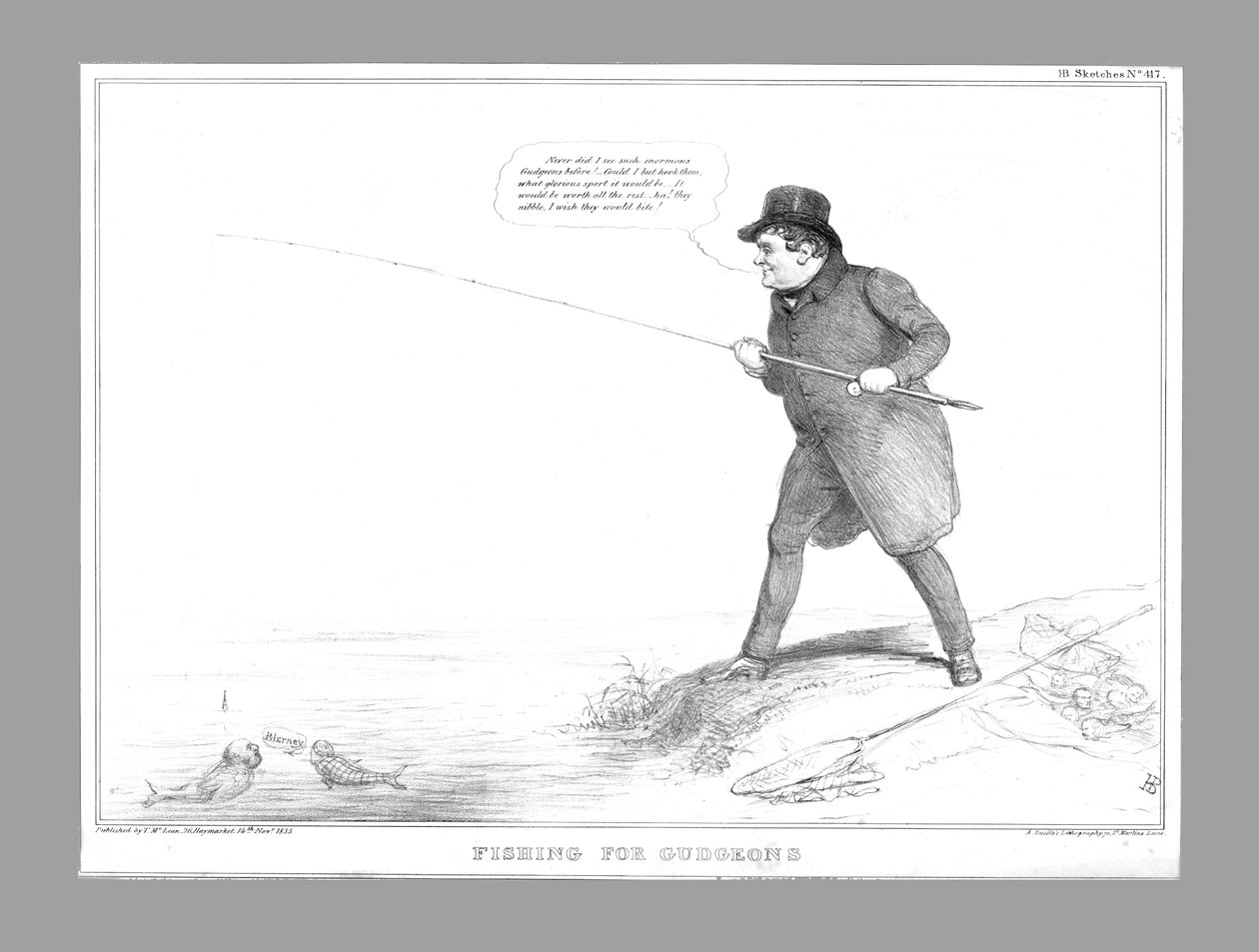 Fishing for Gudgeons, 1835. av John Doyle