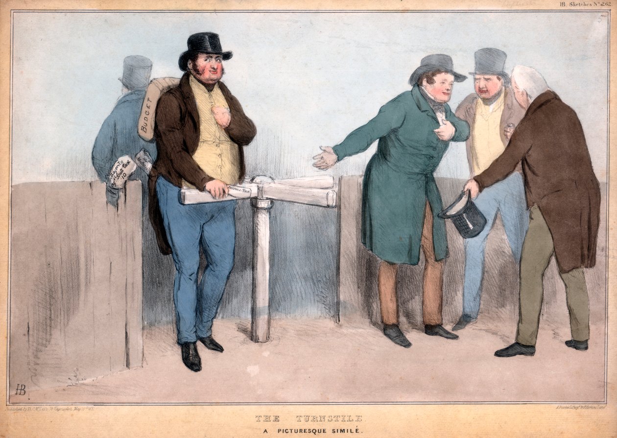 Turnstile, A Picturesque Simile, 1800-tallet av John Doyle