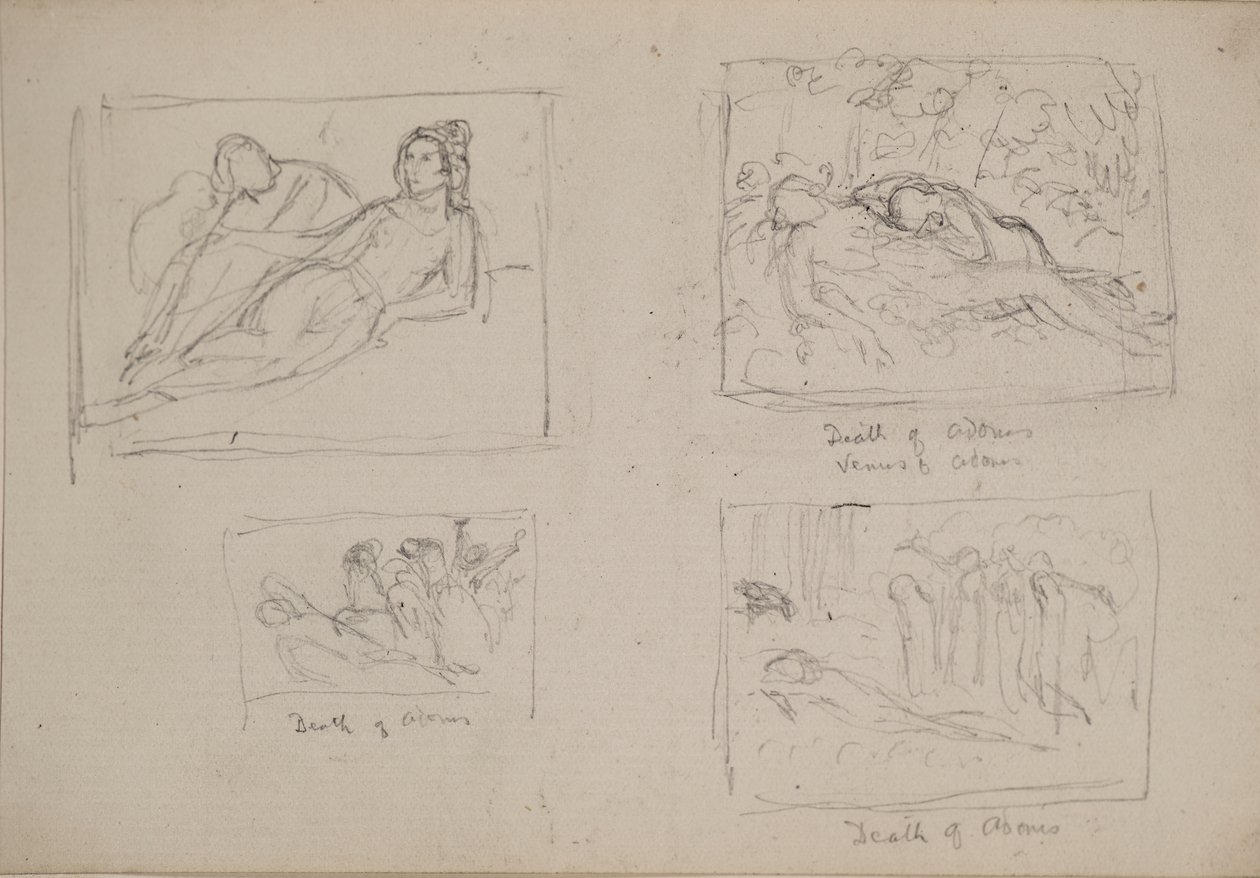 Adonis død (blyant) av John Duncan