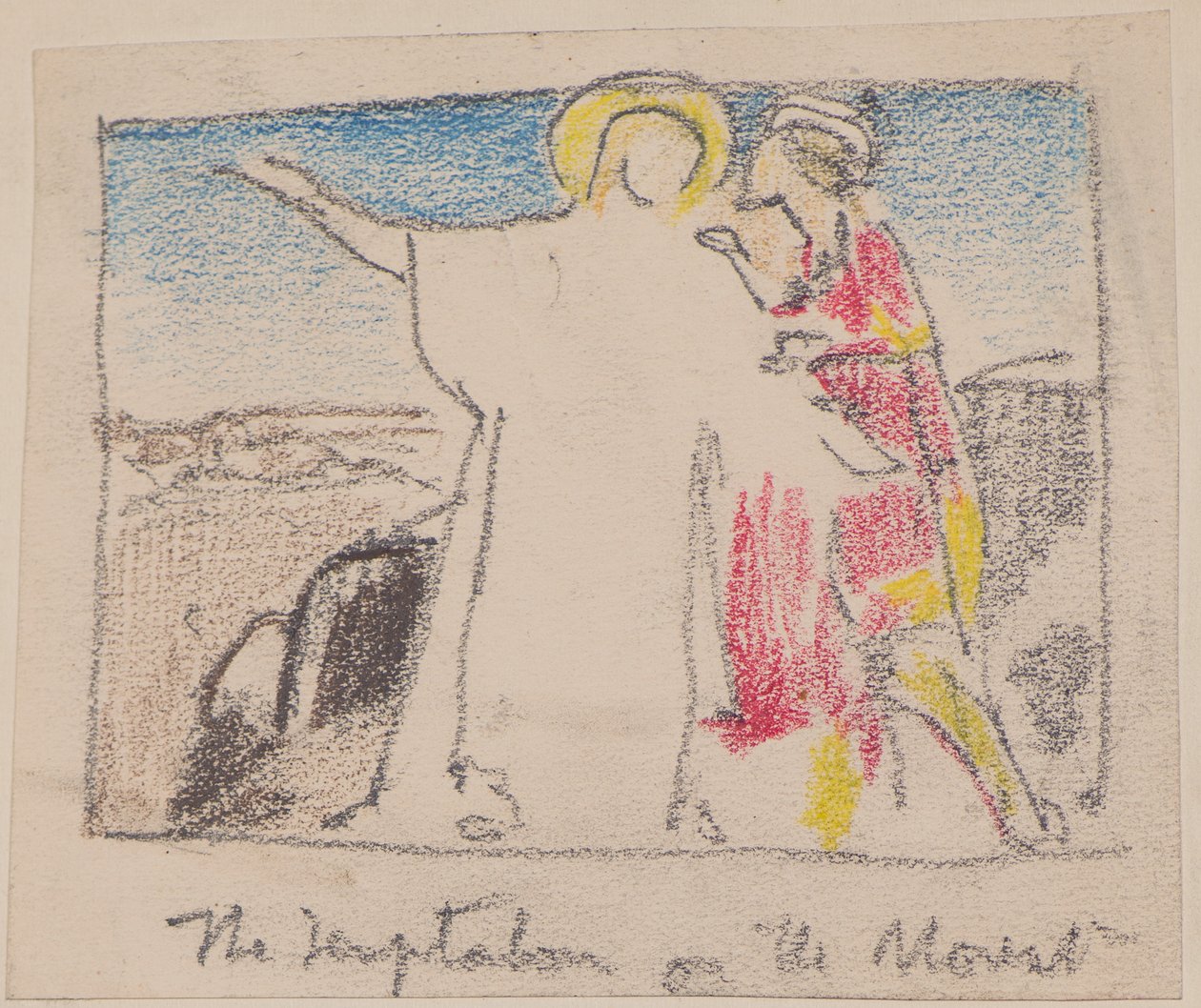 Fristelsen på fjellet (blyant) av John Duncan
